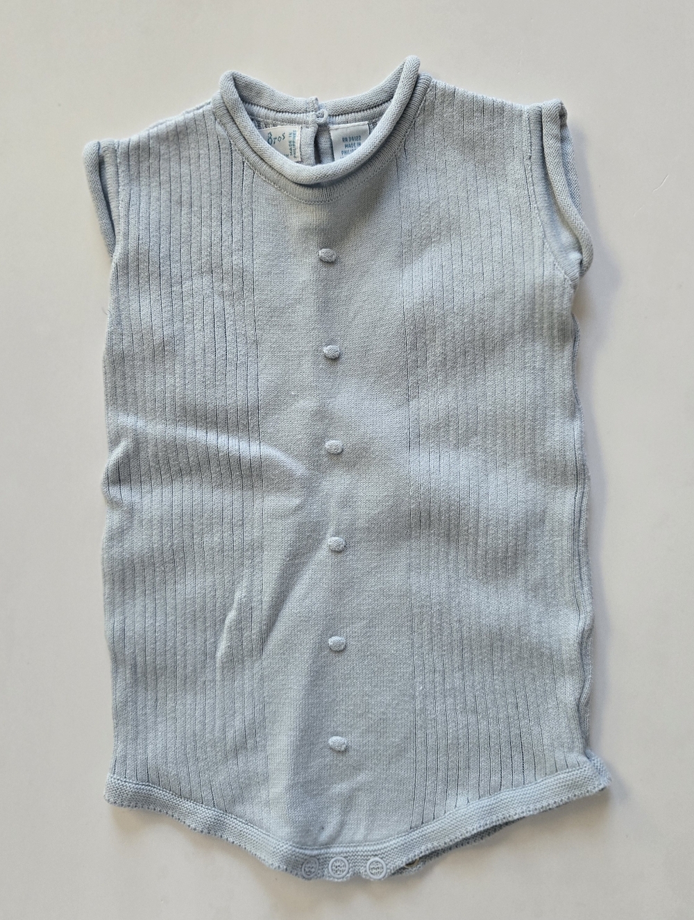 Feltman Brothers Light Blue Ribbed Baby Onesie Romper 9m